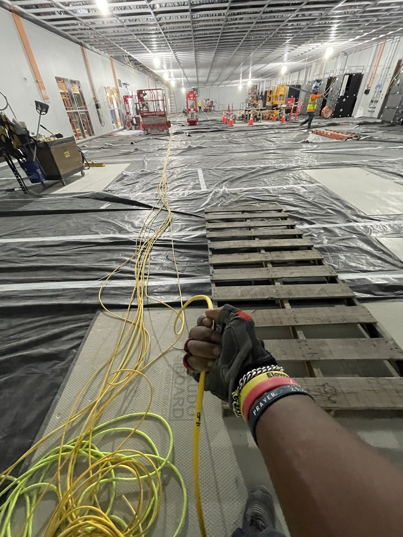 Running fiber and cable on a job site