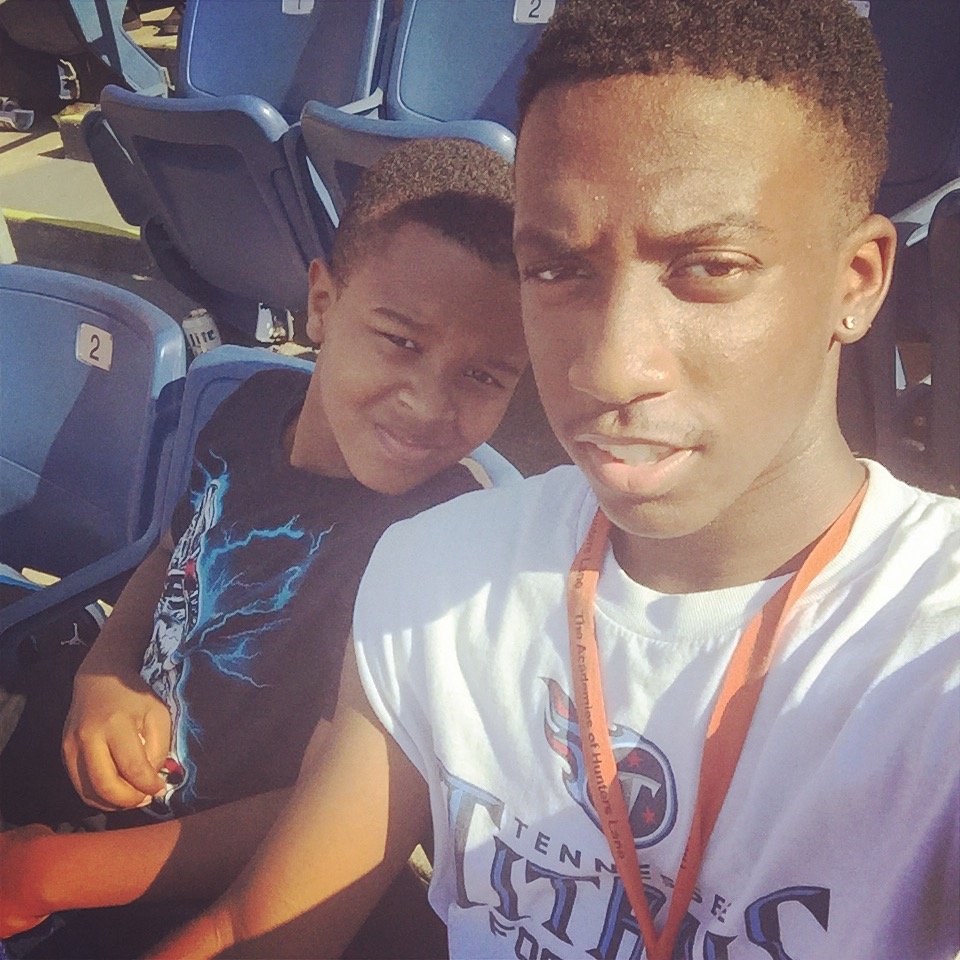 Selfie with family at a stadium
